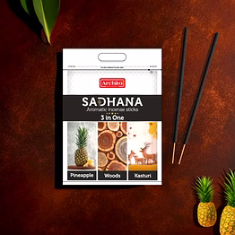 archita poojabatti sadhana 3 in one (pineapple, woods, kasturi) incense stick