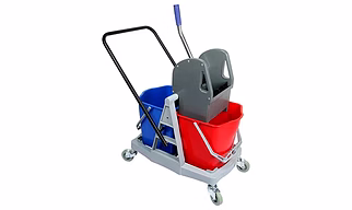 40 LTR Double Bucket Mop Wringer Trolley For Mopping with Wheel