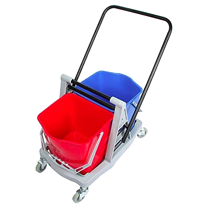40 LTR Double Bucket Mop Wringer Trolley For Mopping with Wheel-2