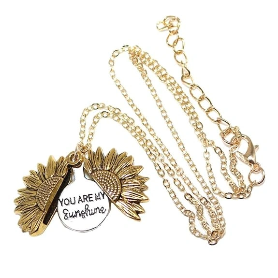 Necklace Locket You Are My Sunshine Sunflower-12500958