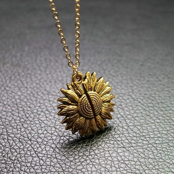 Necklace Locket You Are My Sunshine Sunflower-1