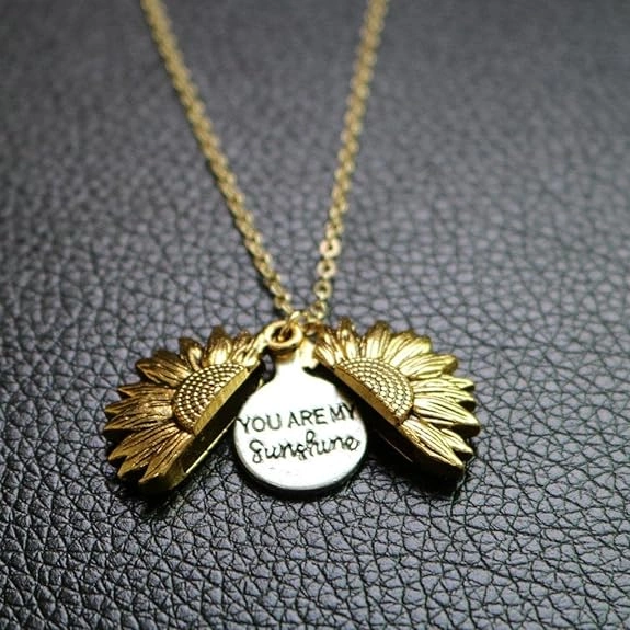 Necklace Locket You Are My Sunshine Sunflower-2