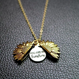 Necklace Locket You Are My Sunshine Sunflower