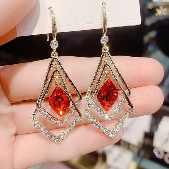 Dangle Earrings Red-1