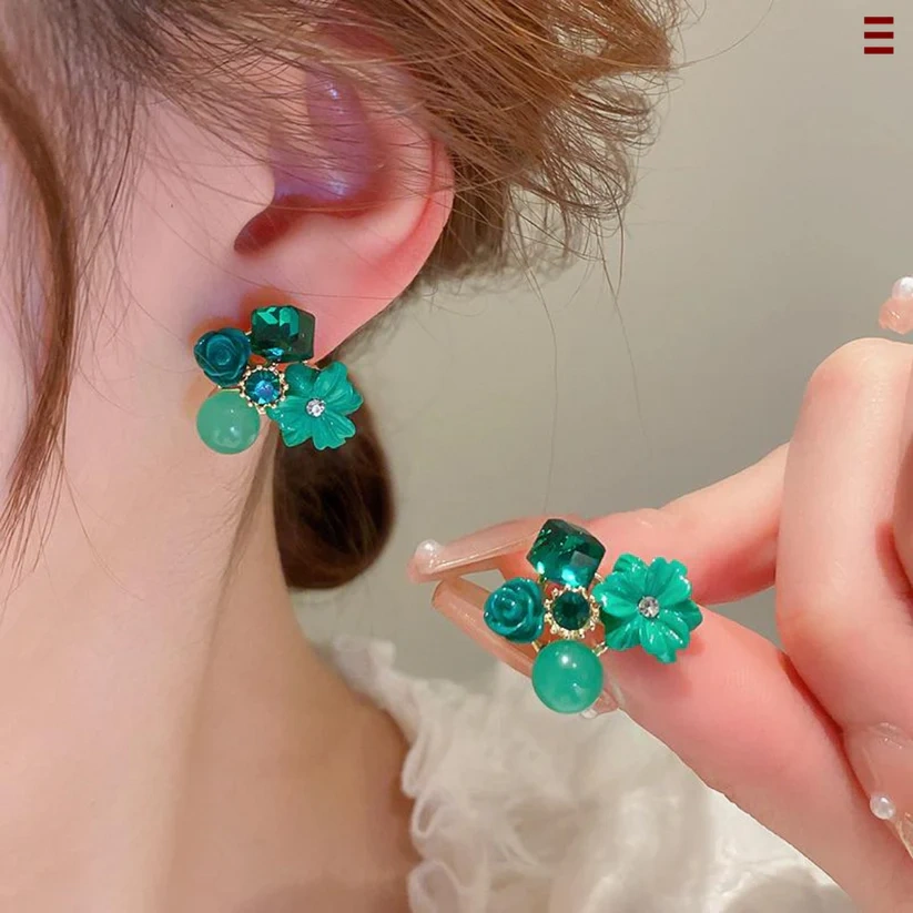 Colorful Mismatched Earrings Studs-7