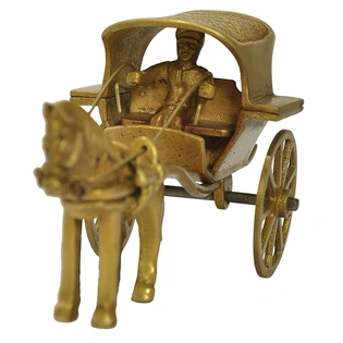 Premium Brass Horse-Drawn Carriage showpiece