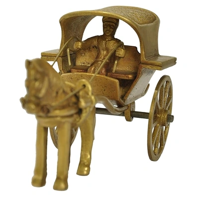 Premium Brass Horse-Drawn Carriage showpiece