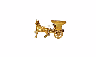 Premium Brass Horse-Drawn Carriage showpiece