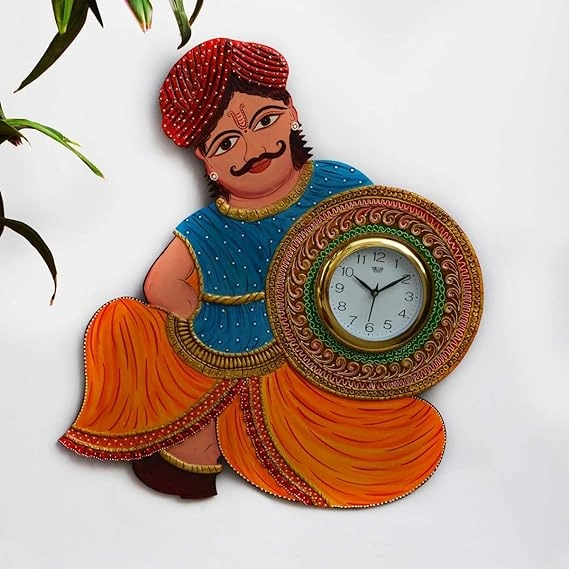 Handcrafted Wall Clock Rajasthani Style-12504338