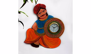 Handcrafted Wall Clock Rajasthani Style