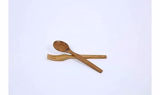 Hand Crafted Wood Dinner Set (2 Bowls, 1 Glass, 1 Mug, 2 Spoons, 2 Plates)