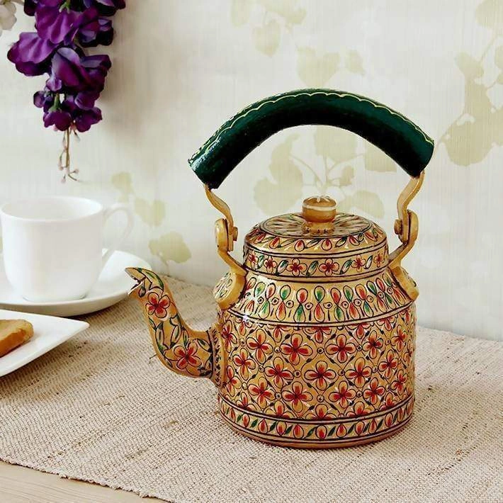 Hand Painted Designer Aluminium Kettle-12504418