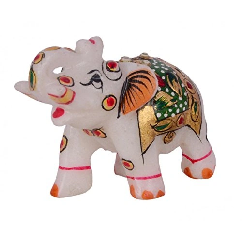 HandPainted Jumbo Blue Elephant Statue-1