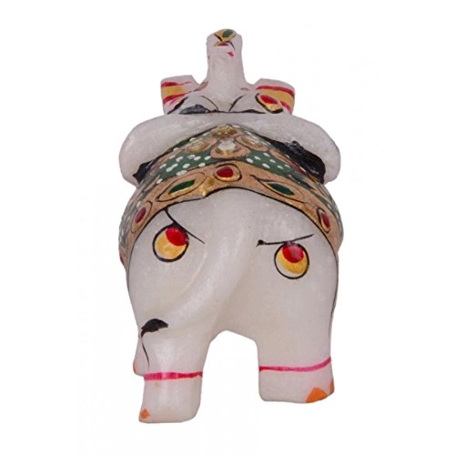 HandPainted Jumbo Blue Elephant Statue-3