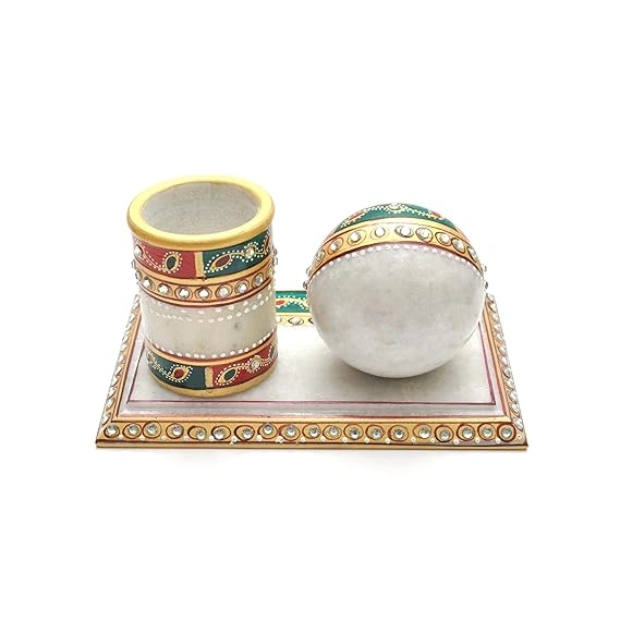 Handcrafted Marble Pen Holder &amp; Clock-3