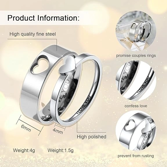 Everlasting Love Couple Rings Set 2 in 1 rings-2