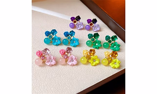 Colorful Mismatched Earrings Studs