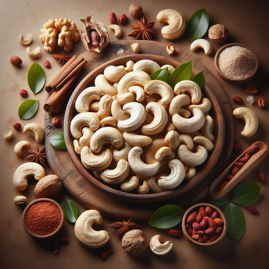 Roasted Indian cashew nuts in a bowl