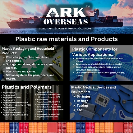 Plastic Raw Material and Products : 1. Plastic Packaging and Household Products 2. Plastic Components for Various Applications 3. Plastics and Polymers 4. Plastic Medical Devices and Equipment-12435684