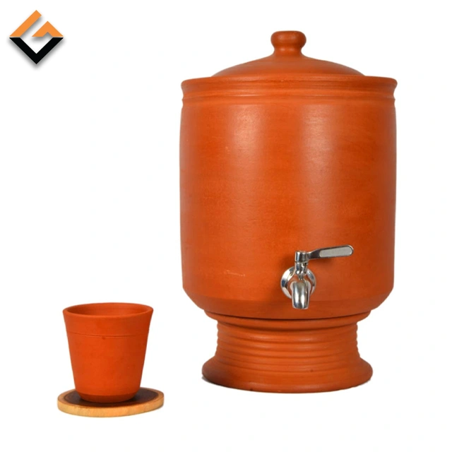 Natural Self Cool Terracotta Water Pot With Tap (Mitti Matka)-2