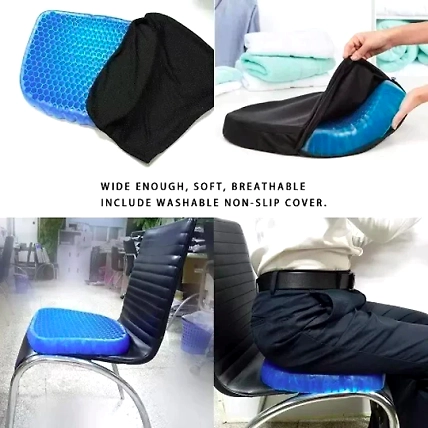Gel Orthopedic Seat Cushion for Office Chair, Wheelchair, or Home Rubber Cushion for Back Pain-1