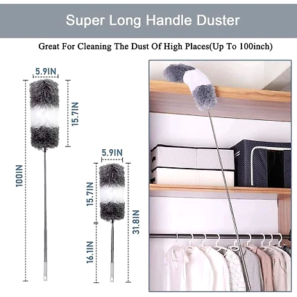 Cleaning Flexible Mop Duster for Quick and Easy Cleaning with Long Rod-1