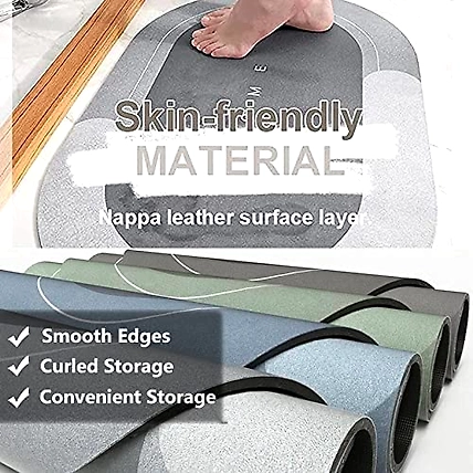 Bath Mat-Bathroom Mat Bathroom Rug Absorbent Non Slip Quick Dry Stain Resistant Bath Mat Rug for Bathroom Floor Bathmat-Easy Care Shower Rug for Outside Bathtub Shower Room 17&quot;x27&quot; Grey-3