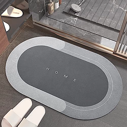 Bath Mat-Bathroom Mat Bathroom Rug Absorbent Non Slip Quick Dry Stain Resistant Bath Mat Rug for Bathroom Floor Bathmat-Easy Care Shower Rug for Outside Bathtub Shower Room 17&quot;x27&quot; Grey-BathroomMat