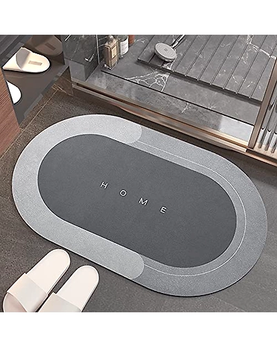 Bath Mat-Bathroom Mat Bathroom Rug Absorbent Non Slip Quick Dry Stain Resistant Bath Mat Rug for Bathroom Floor Bathmat-Easy Care Shower Rug for Outside Bathtub Shower Room 17&quot;x27&quot; Grey-BathroomMat