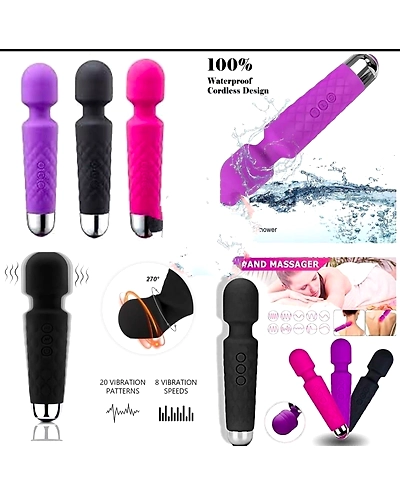 Rechargeable Personal Massager - Powerful Multi Speed Vibration - Whisper Quiet - Waterproof - for Muscle Tension Relief in Neck, Back, Shoulders, Legs and Feet - Turquoise-4