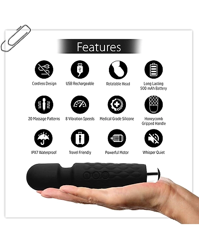 Rechargeable Personal Massager - Powerful Multi Speed Vibration - Whisper Quiet - Waterproof - for Muscle Tension Relief in Neck, Back, Shoulders, Legs and Feet - Turquoise-5