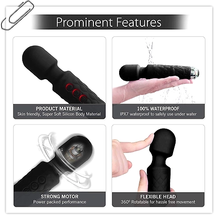 Rechargeable Personal Massager - Powerful Multi Speed Vibration - Whisper Quiet - Waterproof - for Muscle Tension Relief in Neck, Back, Shoulders, Legs and Feet - Turquoise-3