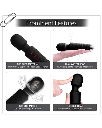 Rechargeable Personal Massager - Powerful Multi Speed Vibration - Whisper Quiet - Waterproof - for Muscle Tension Relief in Neck, Back, Shoulders, Legs and Feet - Turquoise-3
