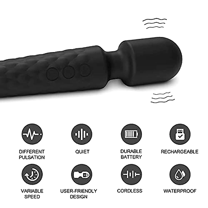 Rechargeable Personal Massager - Powerful Multi Speed Vibration - Whisper Quiet - Waterproof - for Muscle Tension Relief in Neck, Back, Shoulders, Legs and Feet - Turquoise-PowerfulMultiSpeedVibration