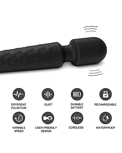 Rechargeable Personal Massager - Powerful Multi Speed Vibration - Whisper Quiet - Waterproof - for Muscle Tension Relief in Neck, Back, Shoulders, Legs and Feet - Turquoise-PowerfulMultiSpeedVibration