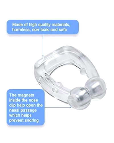 Snore Free Nose Clip | Unisex Stop Snoring Anti Snore Free Sleep Silicone Magnetic Nose Clip | Nose Clip | Anti Snoring device Magnetic Anti Snore Unisex Nose Clip Snoring Stopper - Pack of 1-5