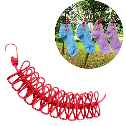 Travel Clothesline,Retractable Clothesline,Travel with Retractable Portable Clothesline 12 clothespins, Suitable for Indoor and Outdoor Camping use-Clothesline