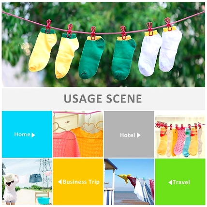 Travel Clothesline,Retractable Clothesline,Travel with Retractable Portable Clothesline 12 clothespins, Suitable for Indoor and Outdoor Camping use-5