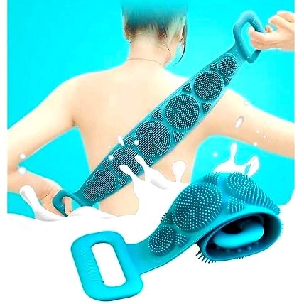 Body Wash Silicone Body Scrubber Belt Double Side Shower Belt Removes Bath Towel Waterproof Easy Foot Cleaner Cleaning Brush Scubber (Bathing Belt)-BathingBelt