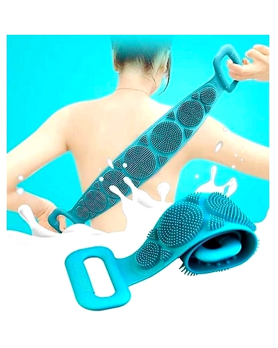 Body Wash Silicone Body Scrubber Belt Double Side Shower Belt Removes Bath Towel Waterproof Easy Foot Cleaner Cleaning Brush Scubber (Bathing Belt)-BathingBelt
