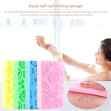 Ultra Soft Exfoliating Bath Sponge/ Asian/ Japanese Spa Cellulite Massager/ Dead Skin Remover Sponge For Body (Pack of 1)-1