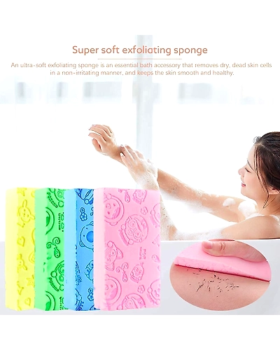 Ultra Soft Exfoliating Bath Sponge/ Asian/ Japanese Spa Cellulite Massager/ Dead Skin Remover Sponge For Body (Pack of 1)-1
