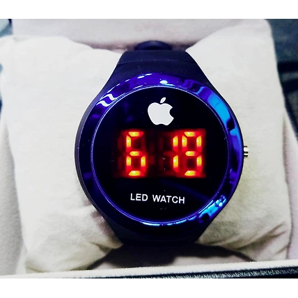 Apple Shape Dial Latest LED Watch Digital Watch- Blue-1