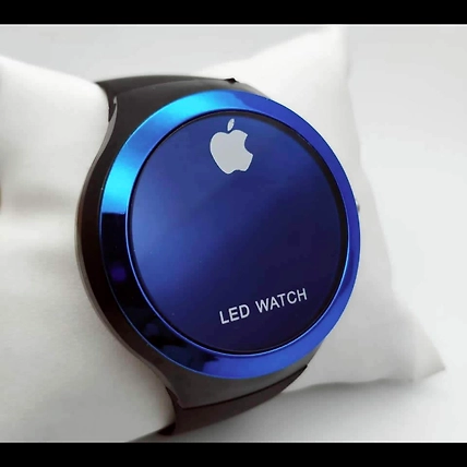 Apple Shape Dial Latest LED Watch Digital Watch- Blue-2