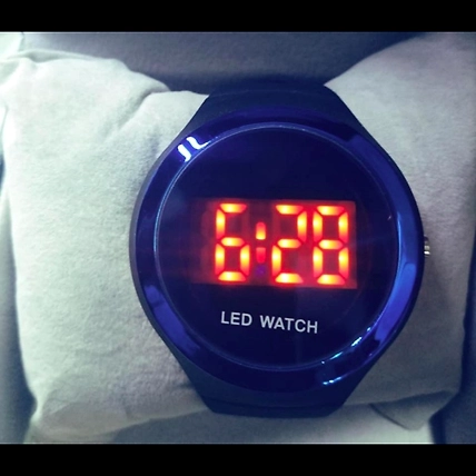 Apple Shape Dial Latest LED Watch Digital Watch- Blue-4