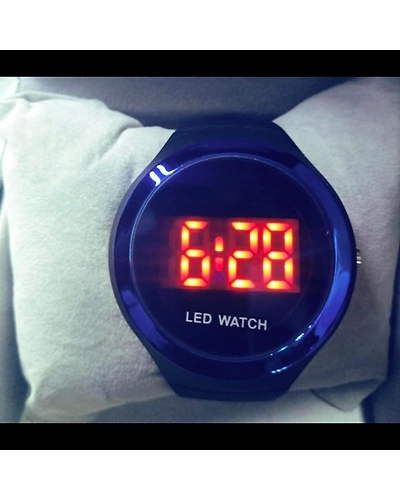 Apple Shape Dial Latest LED Watch Digital Watch- Blue-4