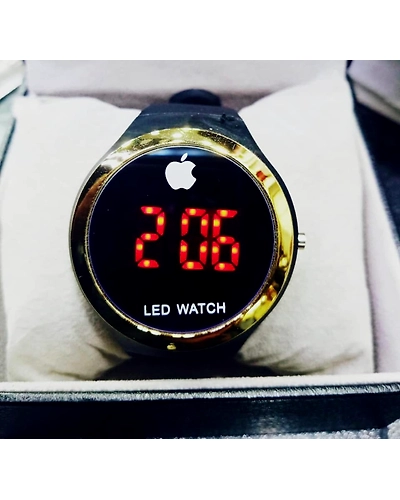 Apple Shape Dial Latest LED Watch Digital Watch- Golden-1