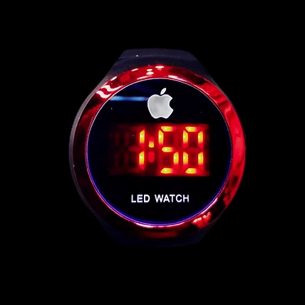 Apple Shape Dial Latest LED Watch Digital Watch- Red-2