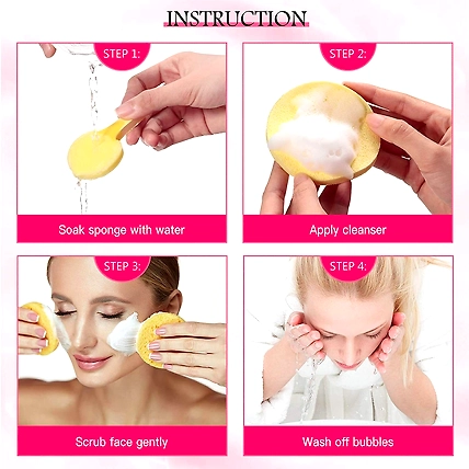 12 PCS Compressed Facial Sponge, Face Cleansing Sponges with Storage Container-4
