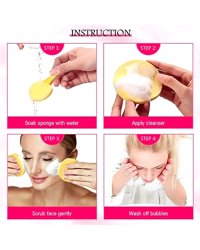 12 PCS Compressed Facial Sponge, Face Cleansing Sponges with Storage Container-4